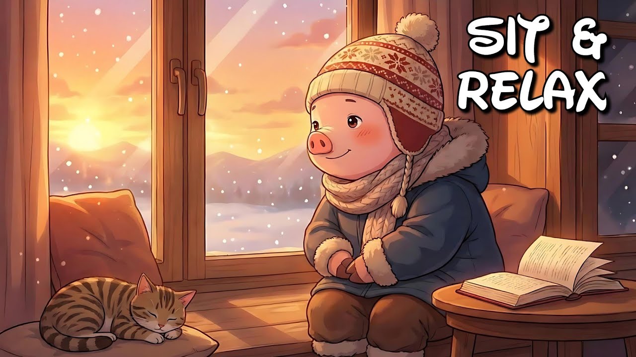 A Quiet Sunset Moment 🌅 Sitting with Pig | Relax & Unwind (3 Hours)