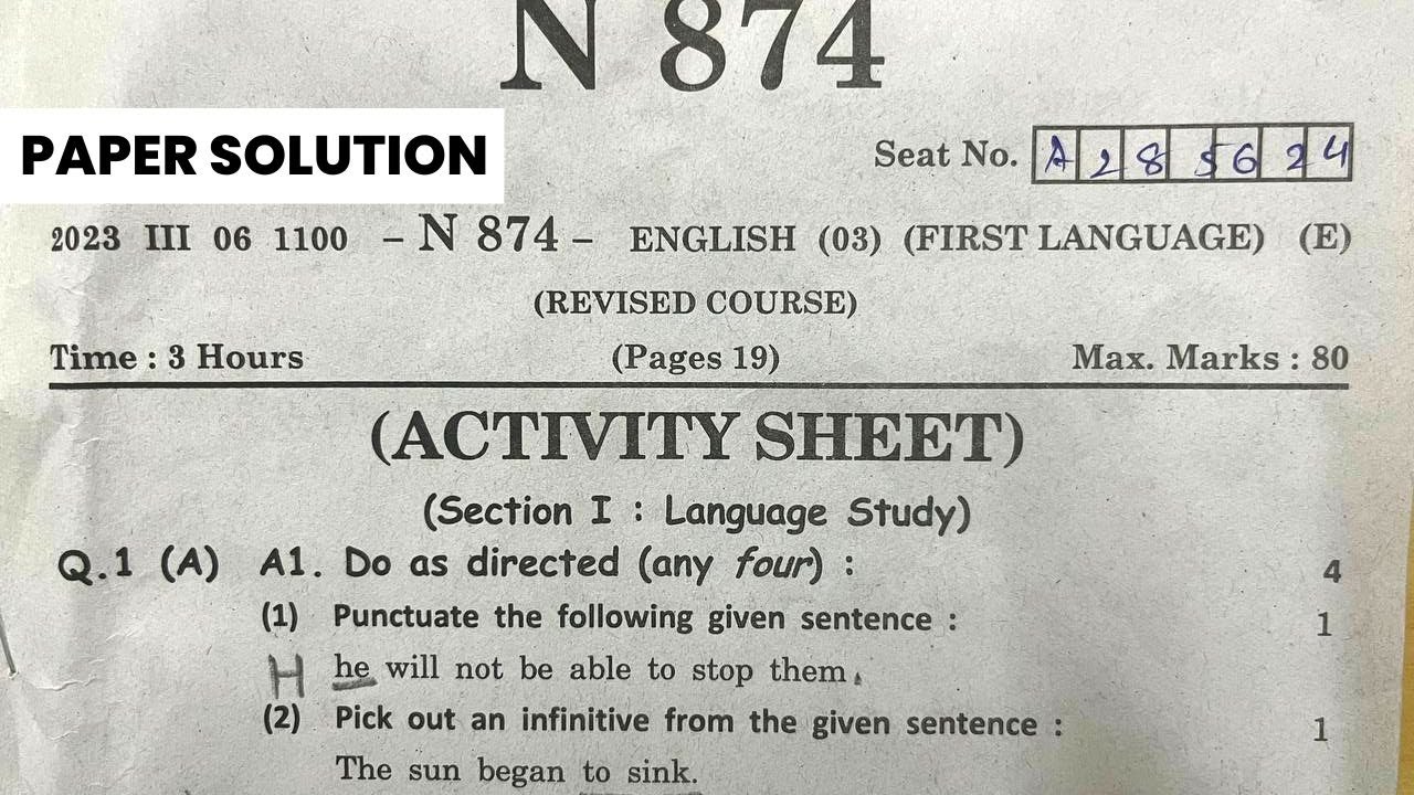 2023 ENGLISH BOARD EXAM PAPER ANSWER AND SOLUTIONS| STD 10TH| SSC maharashtra state board paper