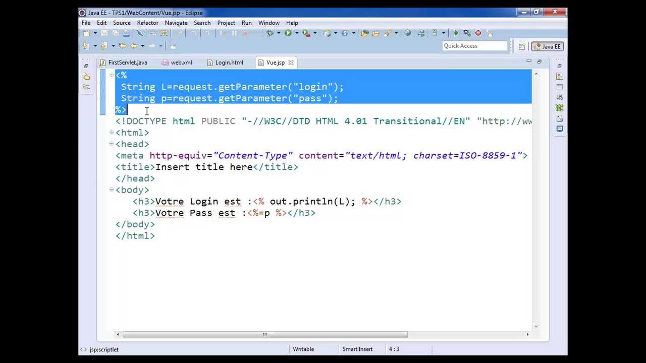 J2EE Servlet JSP Eclipse Tomcat7, Eclipse