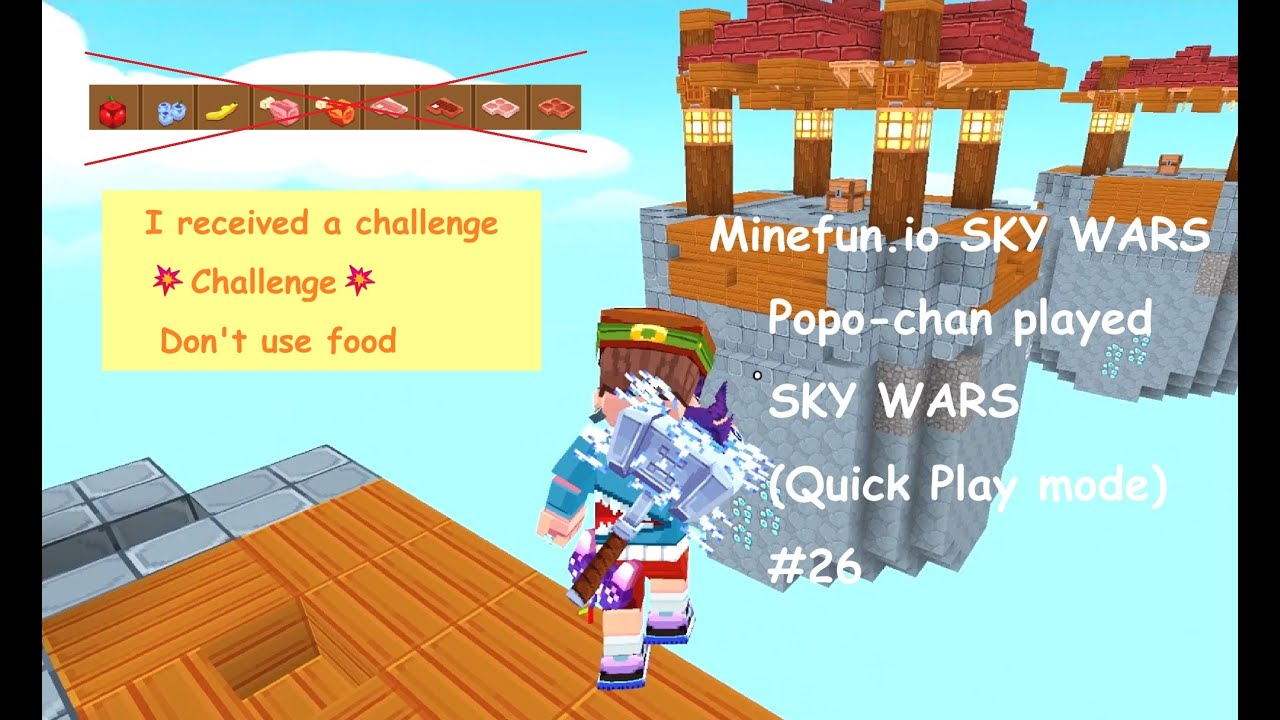 Minefun.io SKY WARS  Popo-chan played SKY WARS (Quick Play mode) #26 ポポちゃんスカイウォーズを凸!! #26
