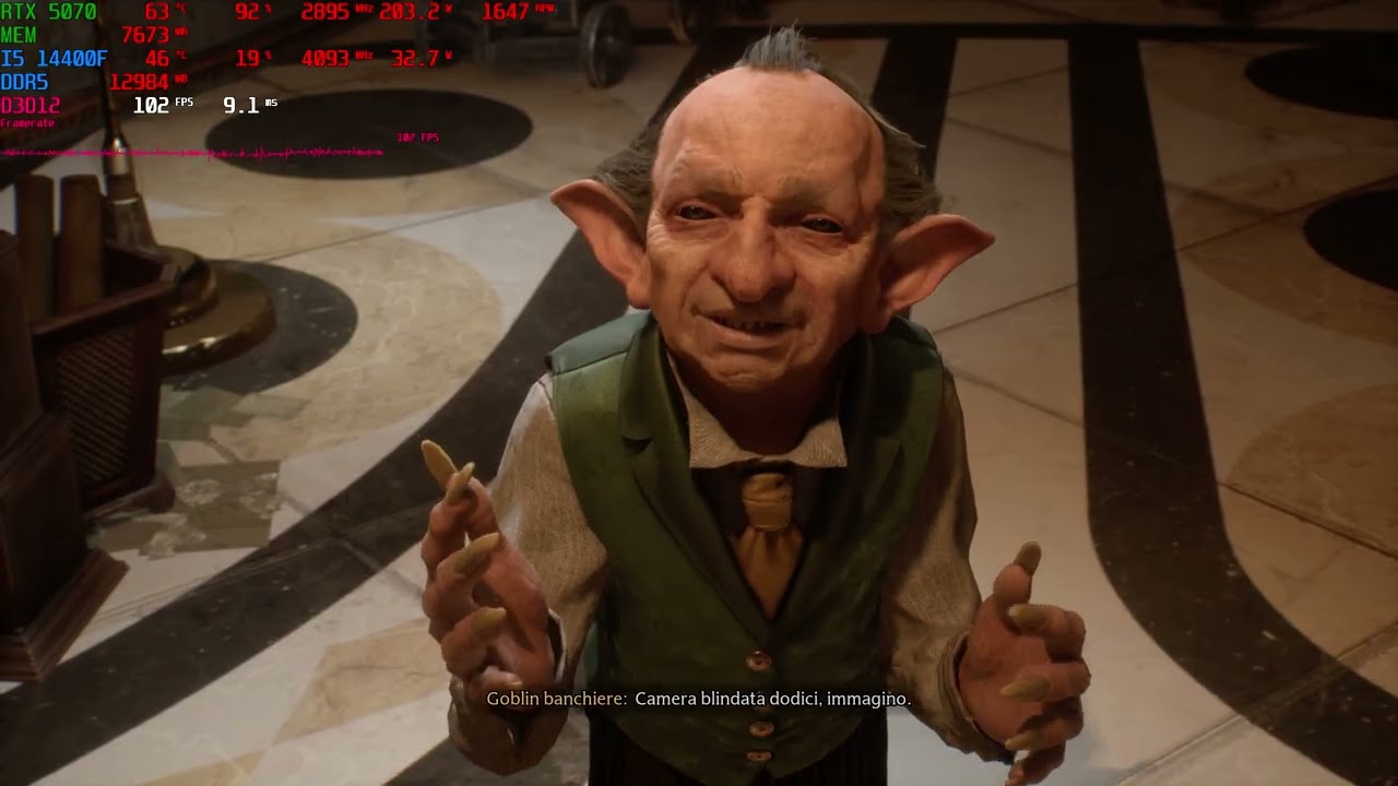 Hogwarts Legacy - I5 14400F RTX 5070 DLSS OFF 2K Ultra
