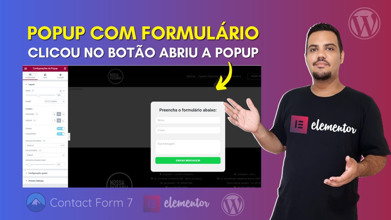 Como criar Pop-Up com Formulário de Contato e abrir Clicando no Botão | Botão com Popup no Elementor