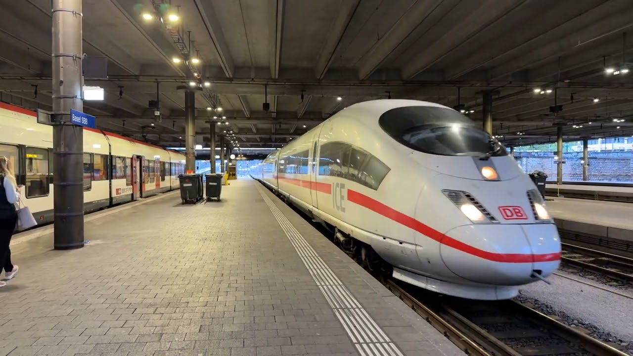 ICE 3 zu Besuch in Basel SBB als ICE 1067 Richtung Stuttgart Hbf mit tollem Einfahrsound (4K)