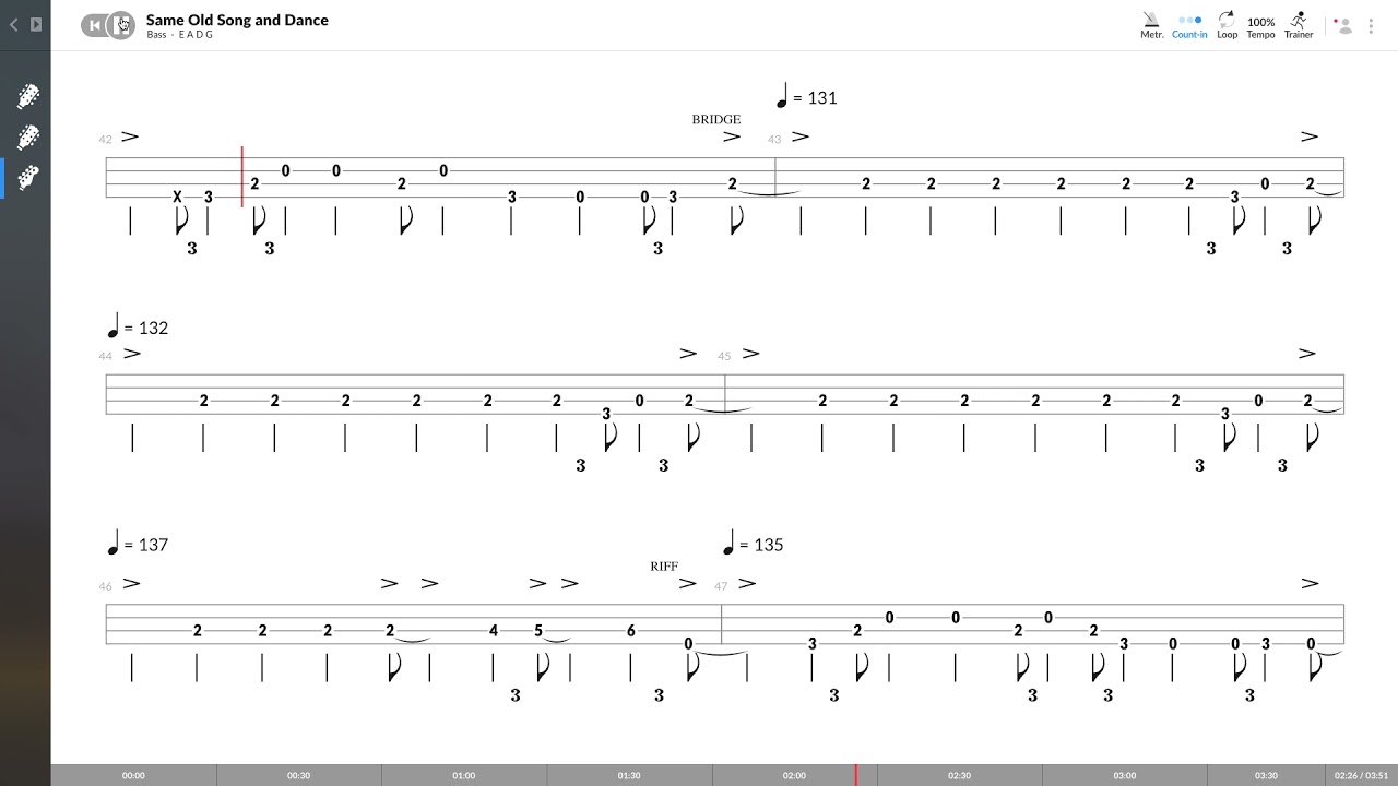 Aerosmith - Same Old Song And Dance (BASS TAB PLAY ALONG)