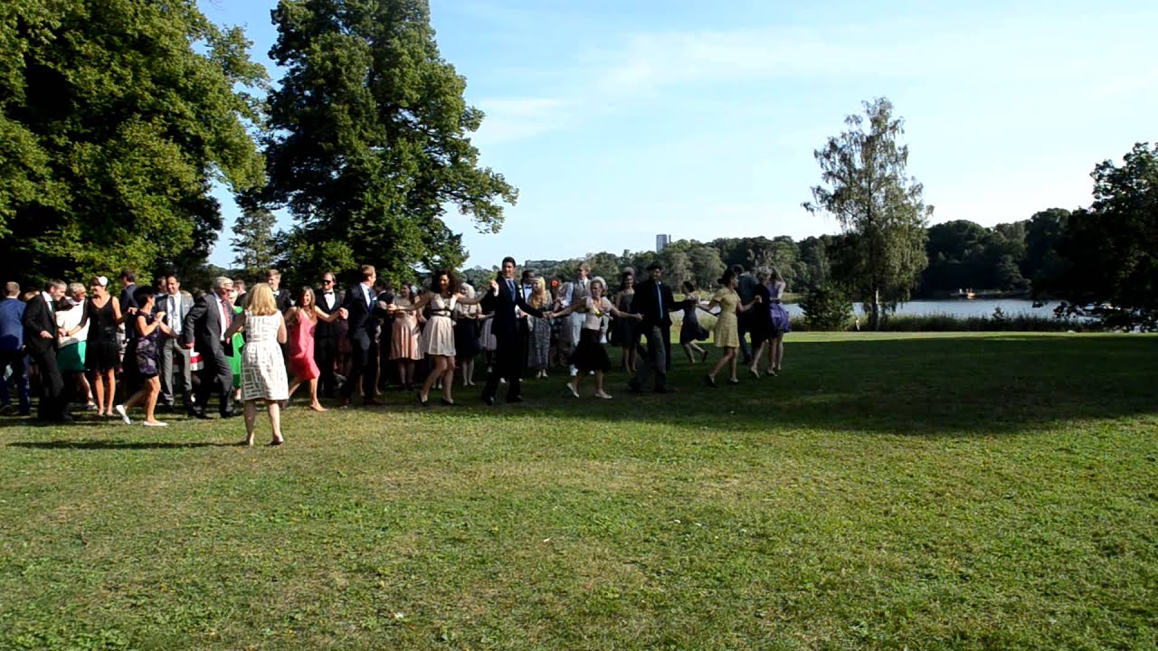 Polonaise dance at Swedish wedding.