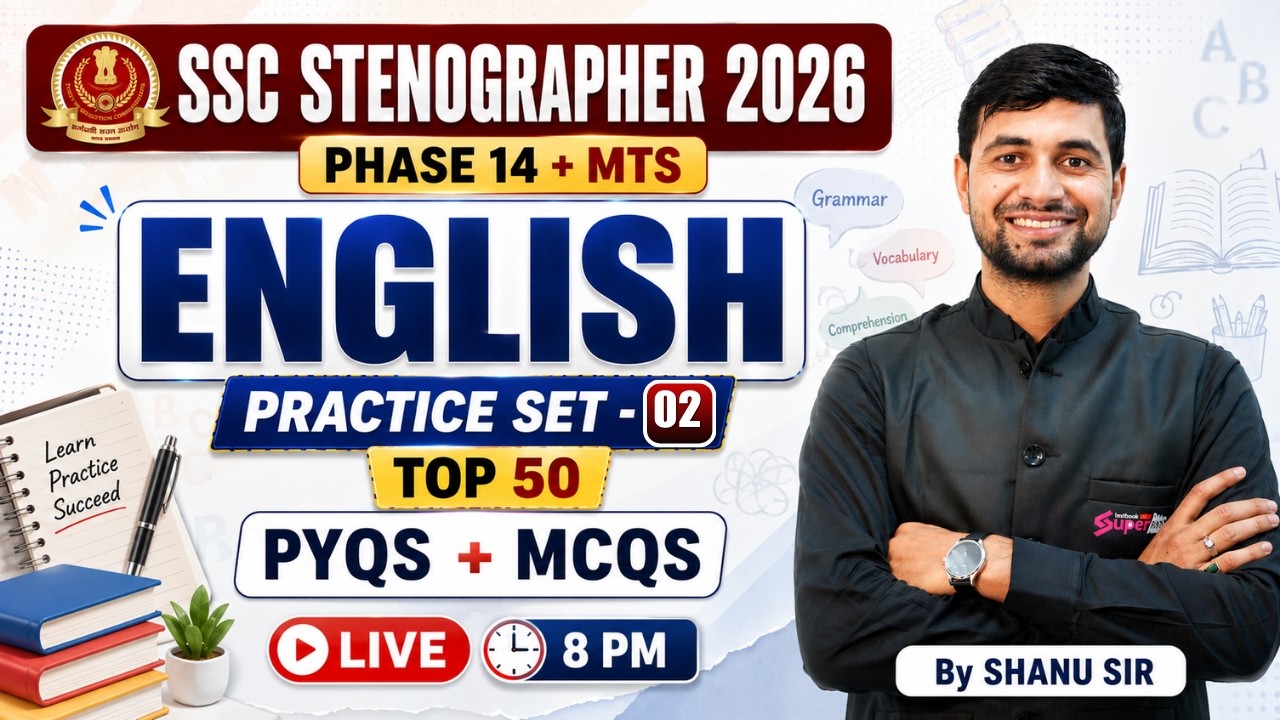 SSC Stenographer English Classes 2026 | Set -2 | PYQs + MCQs | SSC MTS 2026, Phase 14 | Shanu Sir