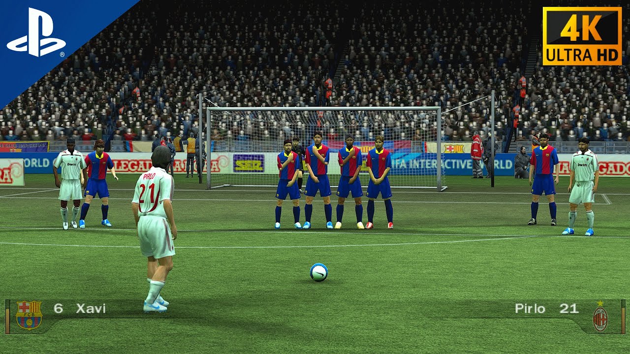 FIFA 07 | ФК «Барселона» против ФК «Милан» — PS2 [4K 60FPS] Геймплей