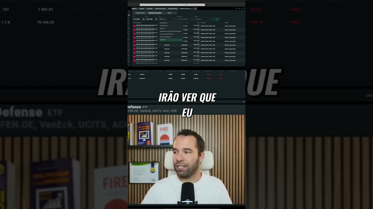 XTB: Recebi 1264&euro; em Dividendos (Guia Completo!) #shorts