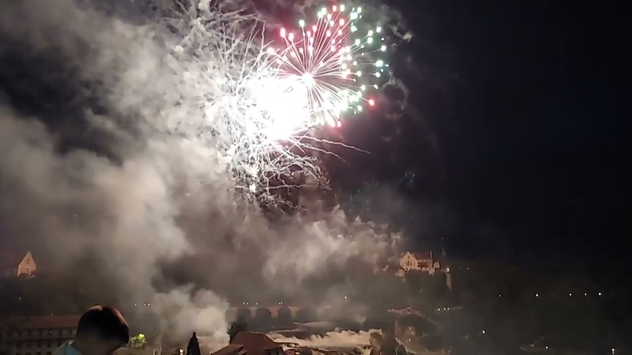 Rheinfall, feuerwerk, Switzerland
