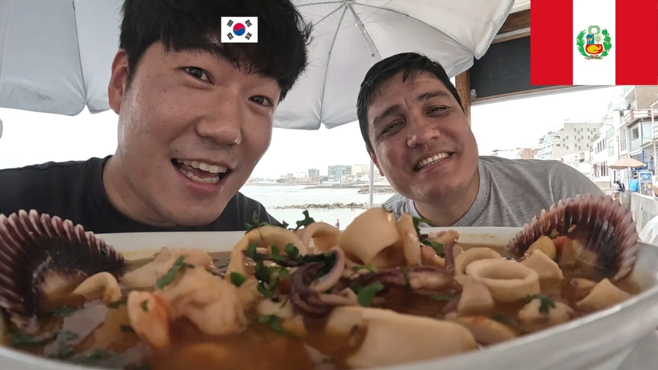 MarkoTK me llevó a comer parihuela en San Bartolo | reacción coreana