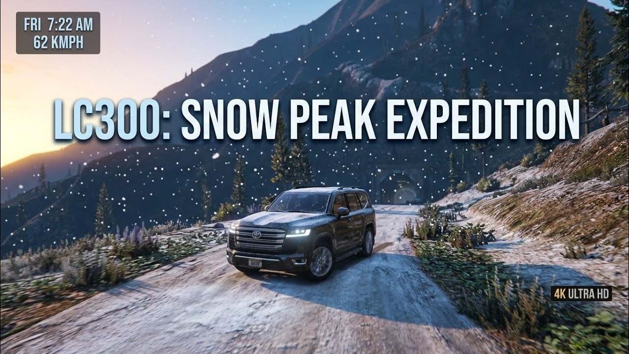 Driving the Toyota LC300 in Snowy Mountains | GTA 5 Off-Road [4K]