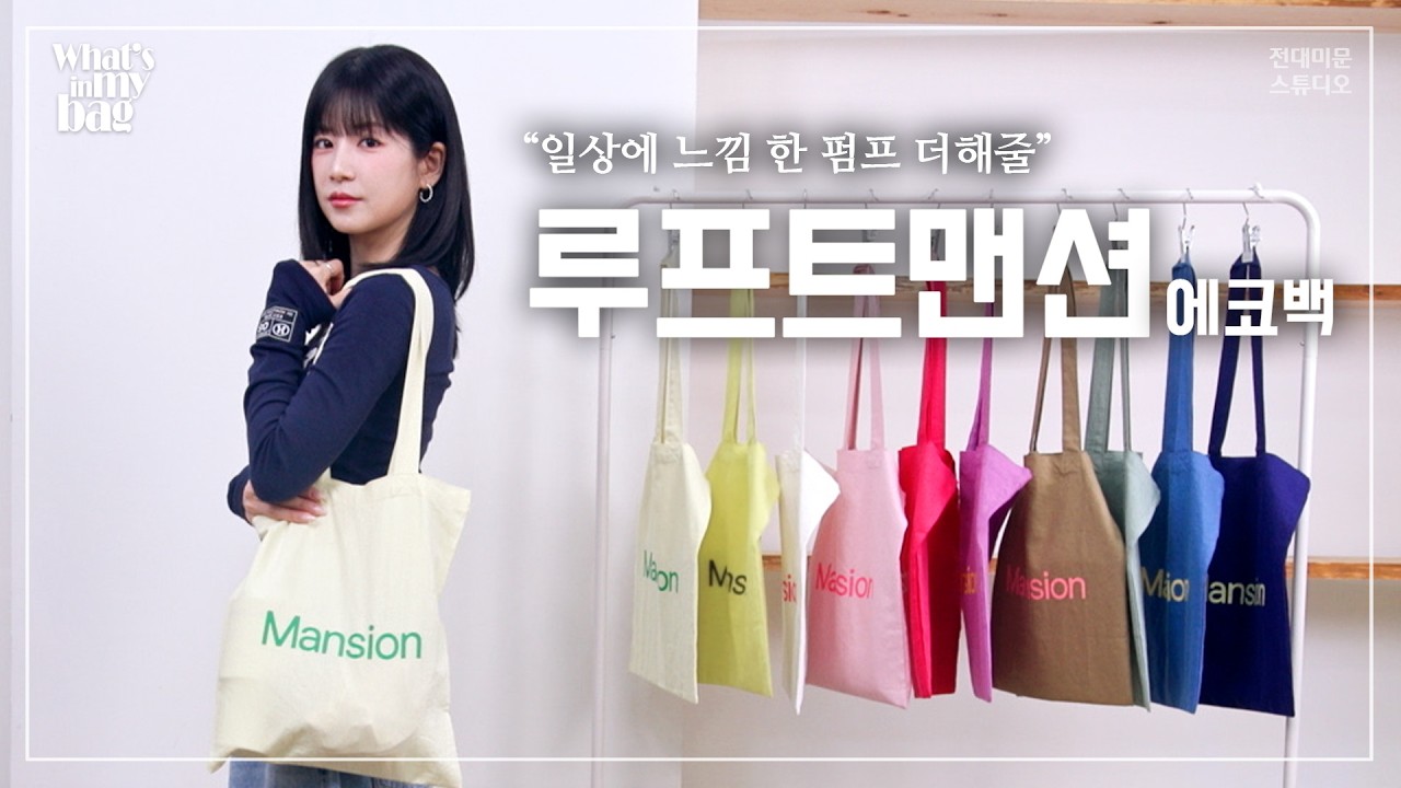 휘뚜루 마뚜루 후들후들 매일 들기 좋은 에코백! 다양한 10가지 색상과 감각적인 로고 배색 포인트로 취향 따라 고르는, 보부상도 인정하는 넉넉한 수납까지 갖춘 [루프트맨션 에코백]