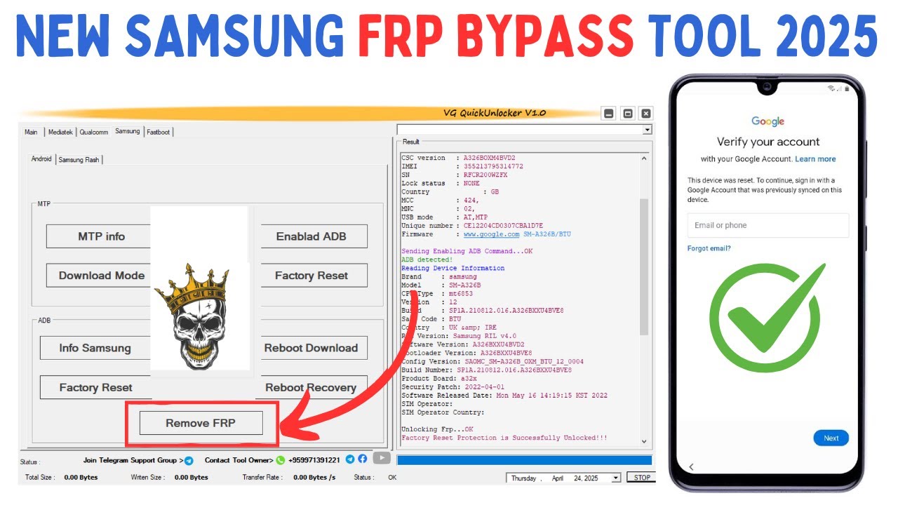 Finally🔥 All Samsung FRP Bypass Tool 2025 Android 14/13/12 | All Samsung FRP Unlock Tool New Method