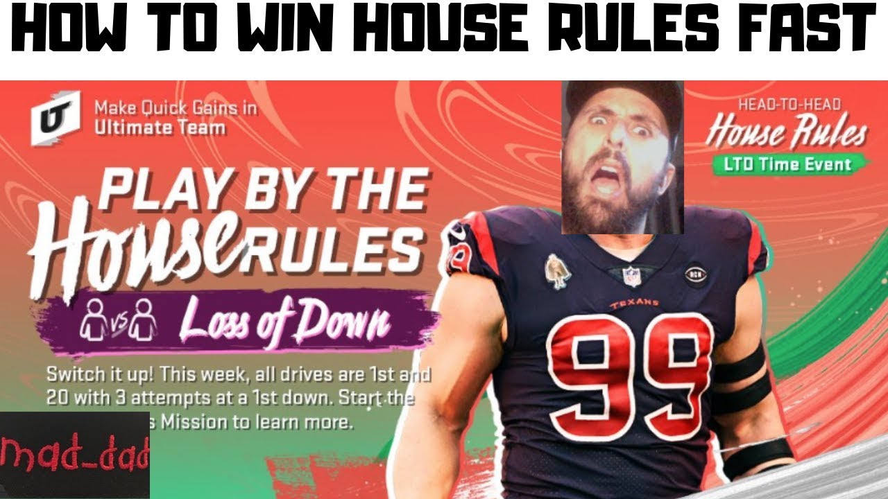 **MADDEN 20** NEW HOUSE RULES! HOW TO FINISH THEM QUICK