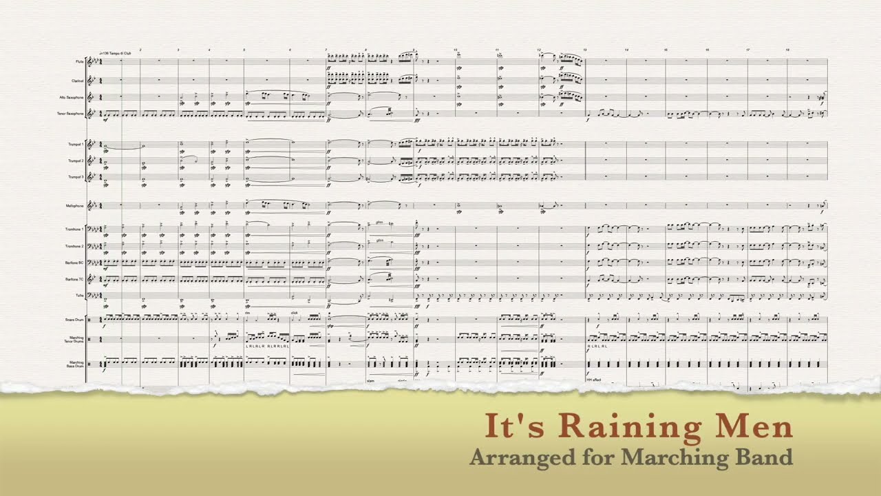 It's Raining Men Marching Band Arrangement
