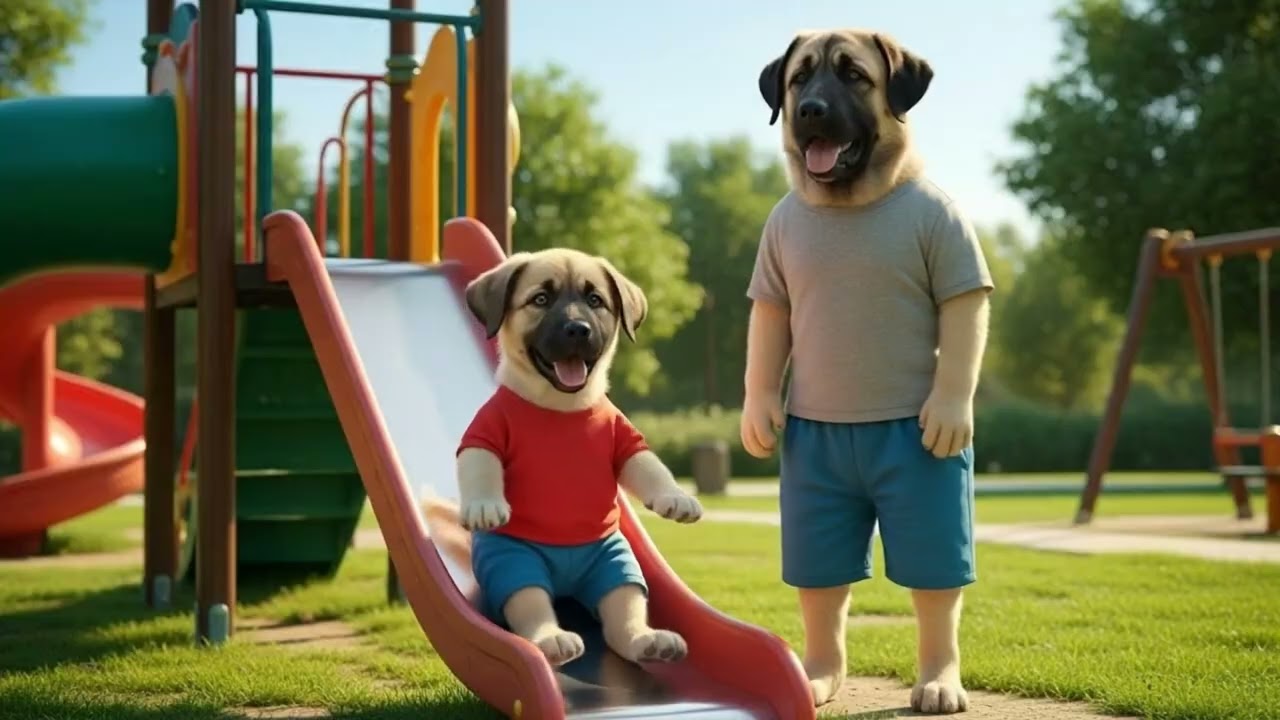 Puppy Dog and Father Dog Save the Cat 🐶🐱💖 | Park Adventure Story