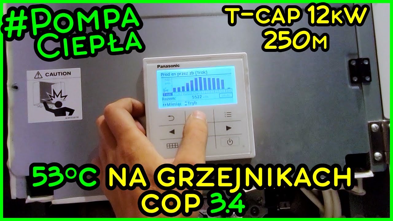 T-CAP 12kW + GRZEJNIKI - Zużycie, Produkcja, COP