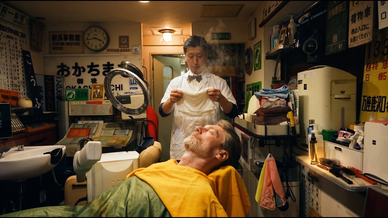💈 Tokyo&rsquo;s Station Master Barber: A Legendary Shave In A Vintage Train Themed Barbershop 🇯🇵
