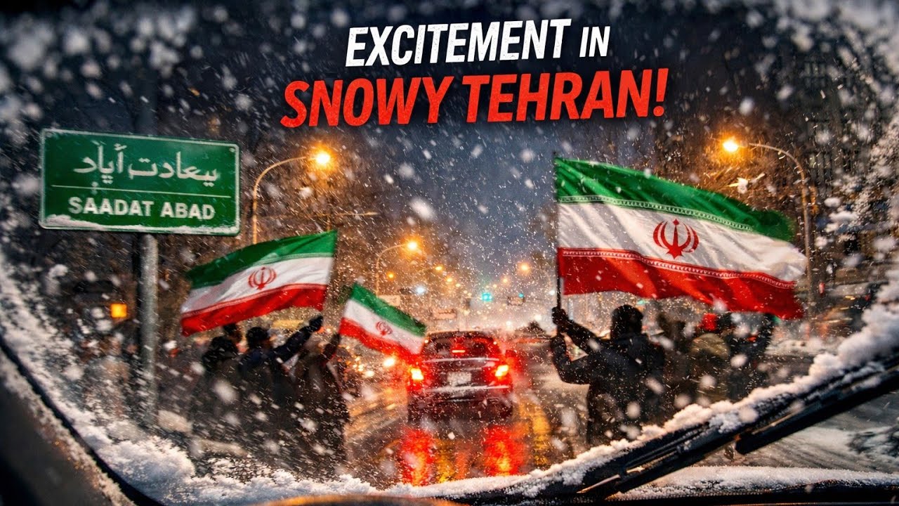 Snowy Night Drive in Tehran 🇮🇷 | Unexpected Street Energy!