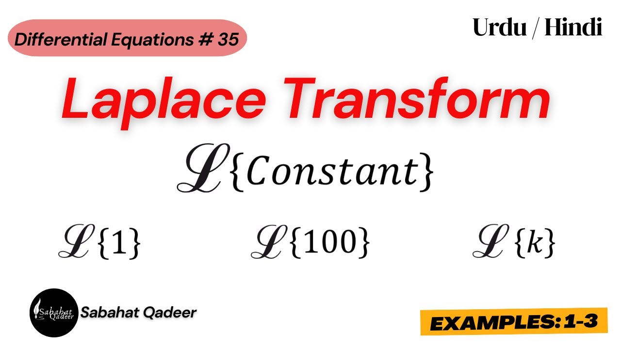 Laplace Transforms of Constant || Laplace transform