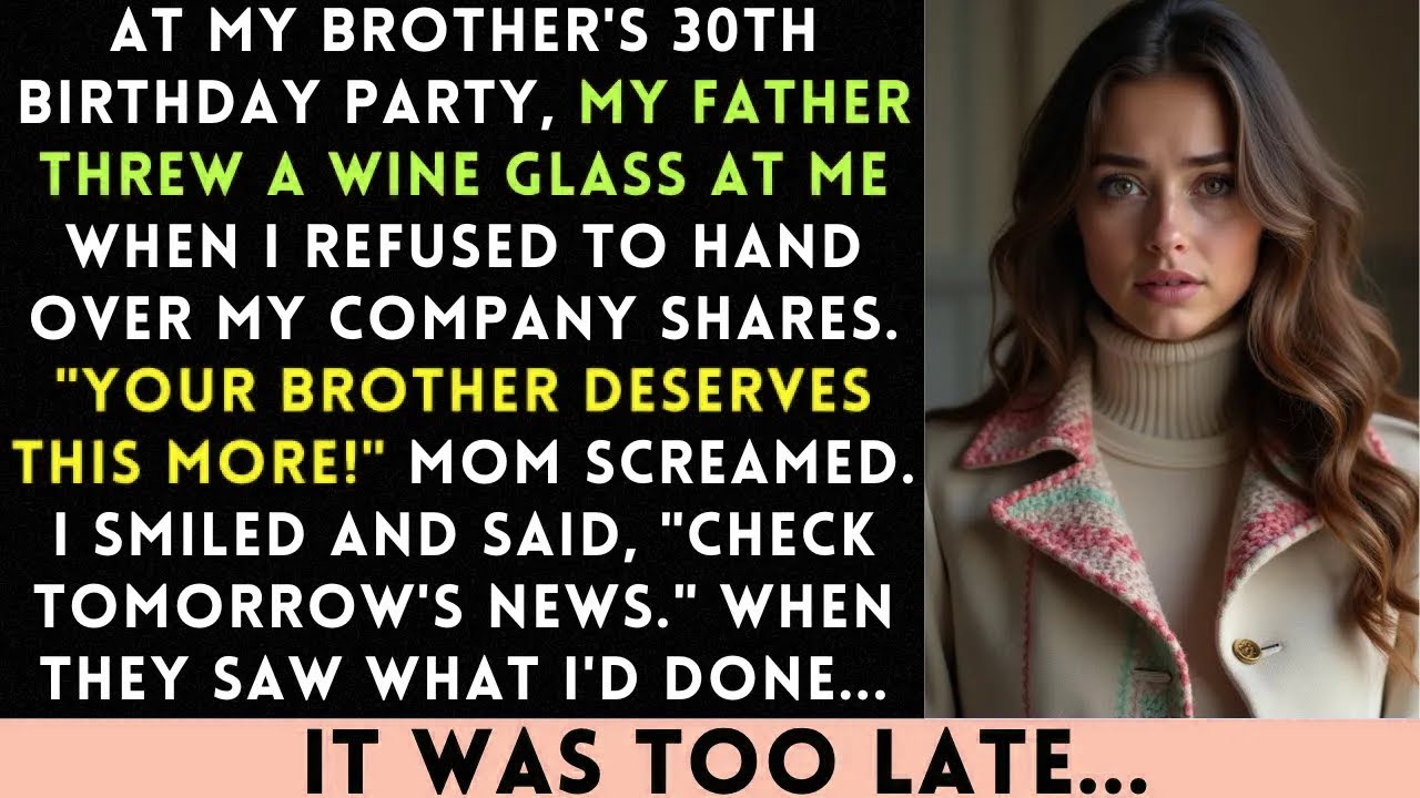 At My Brother's Birthday, My Parents Demanded My Company Shares. I Refused—Dad Threw Glass At Me...