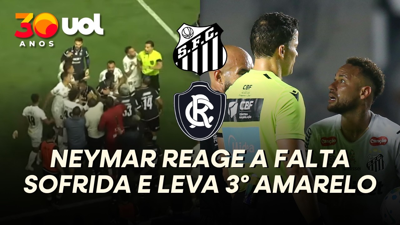SANTOS X REMO: NEYMAR SE ENVOLVE EM CONFUS&Atilde;O, LEVA AMARELO E EST&Aacute; SUSPENSO CONTRA O FLAMENGO