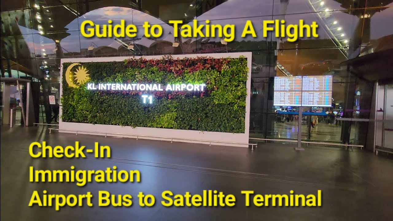 KLIA 1 Checkin Immigration Gates G - H and Transit Bus to Gates C Kuala Lumpur International Airport