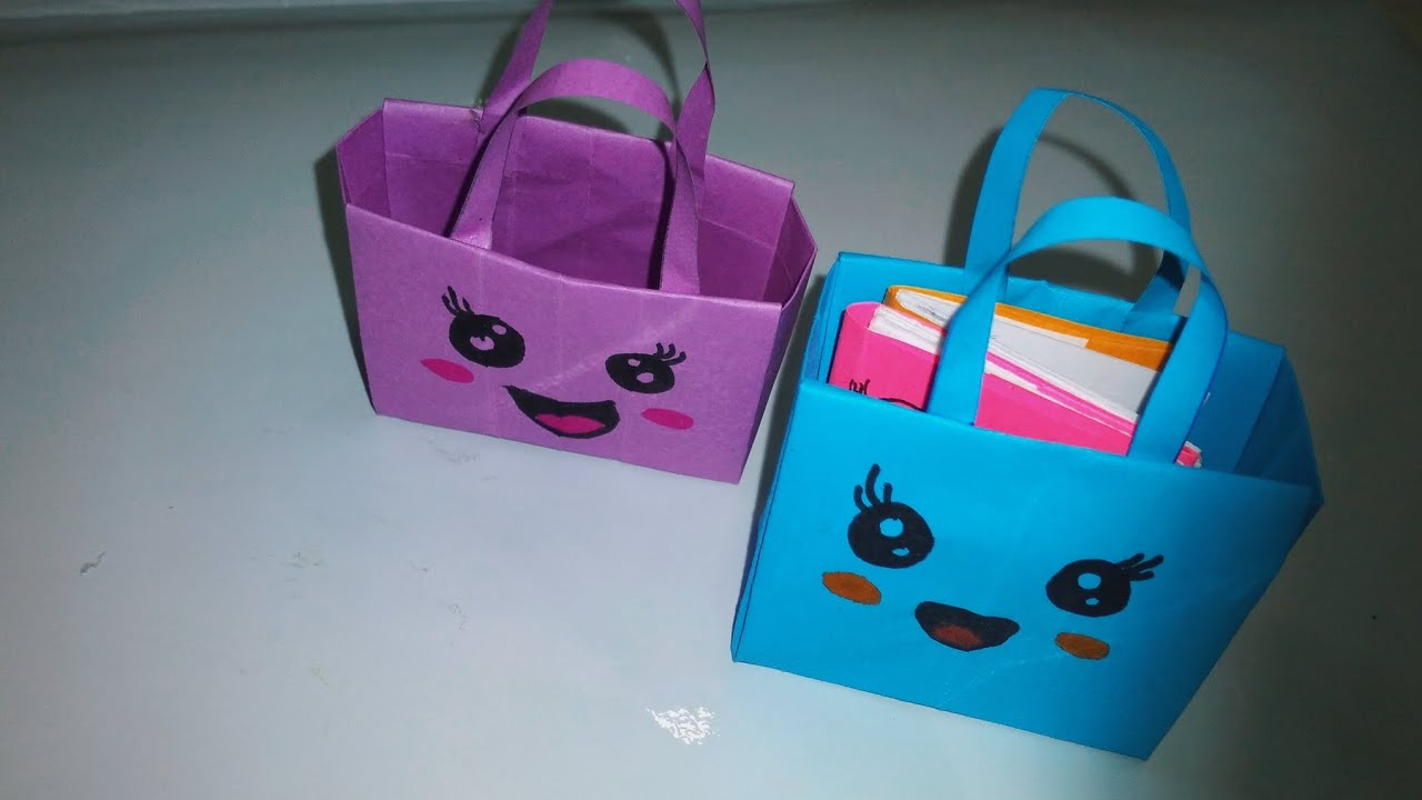 How to make Origami paper Bag // How to make mini Bag with paper//mini Bag