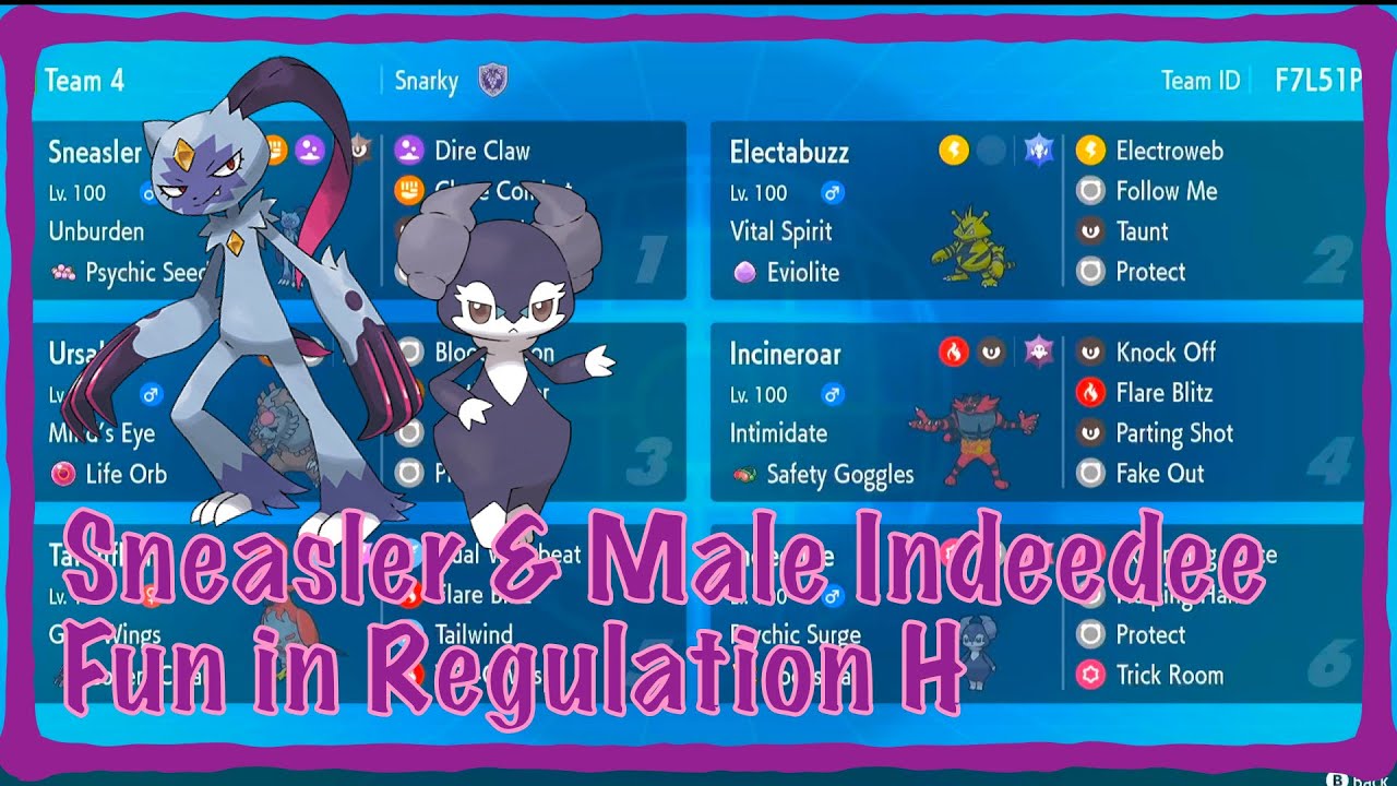 Sneasler and Male Indeedee Fun in VGC Regulation H!!!