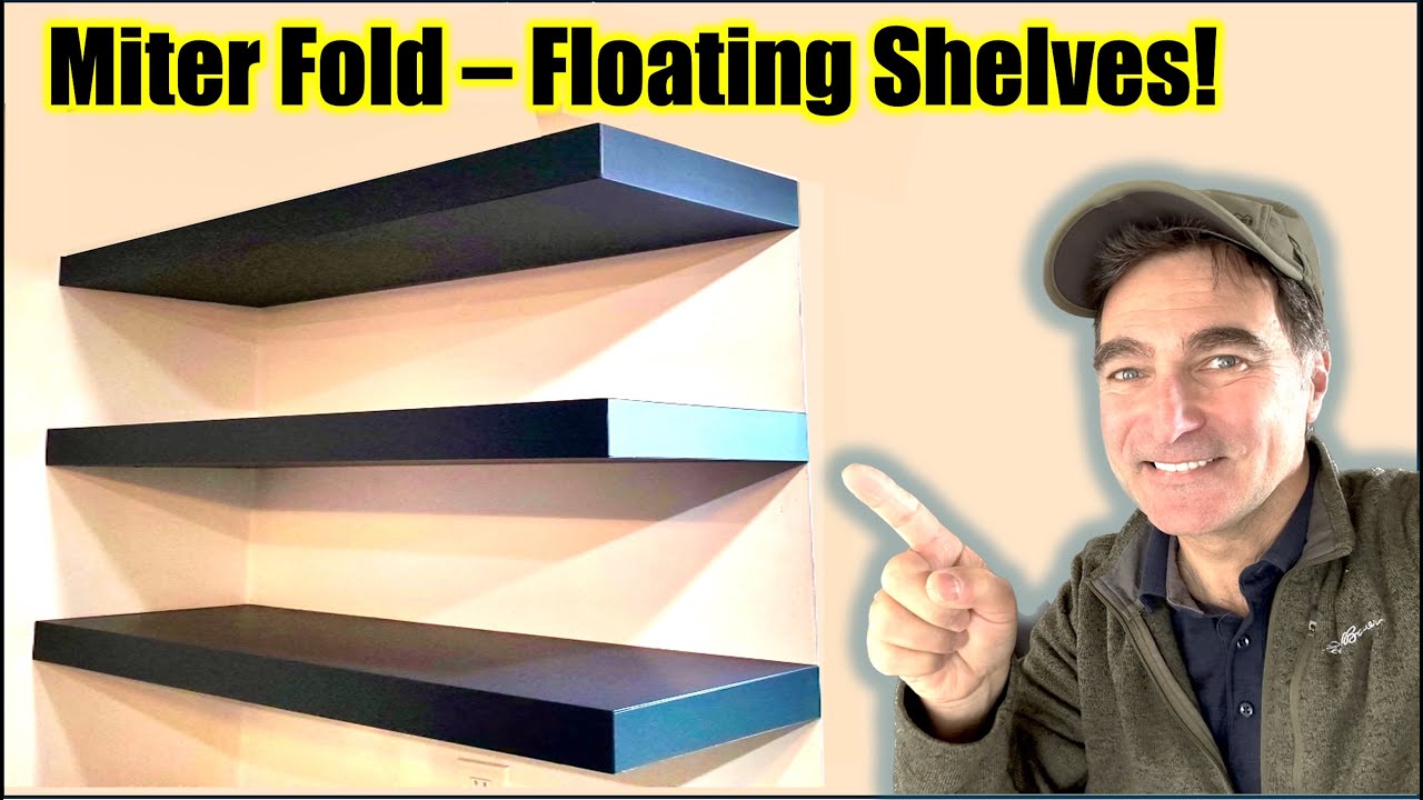 1st Try - Floating Shelves build using the Miter Fold Method