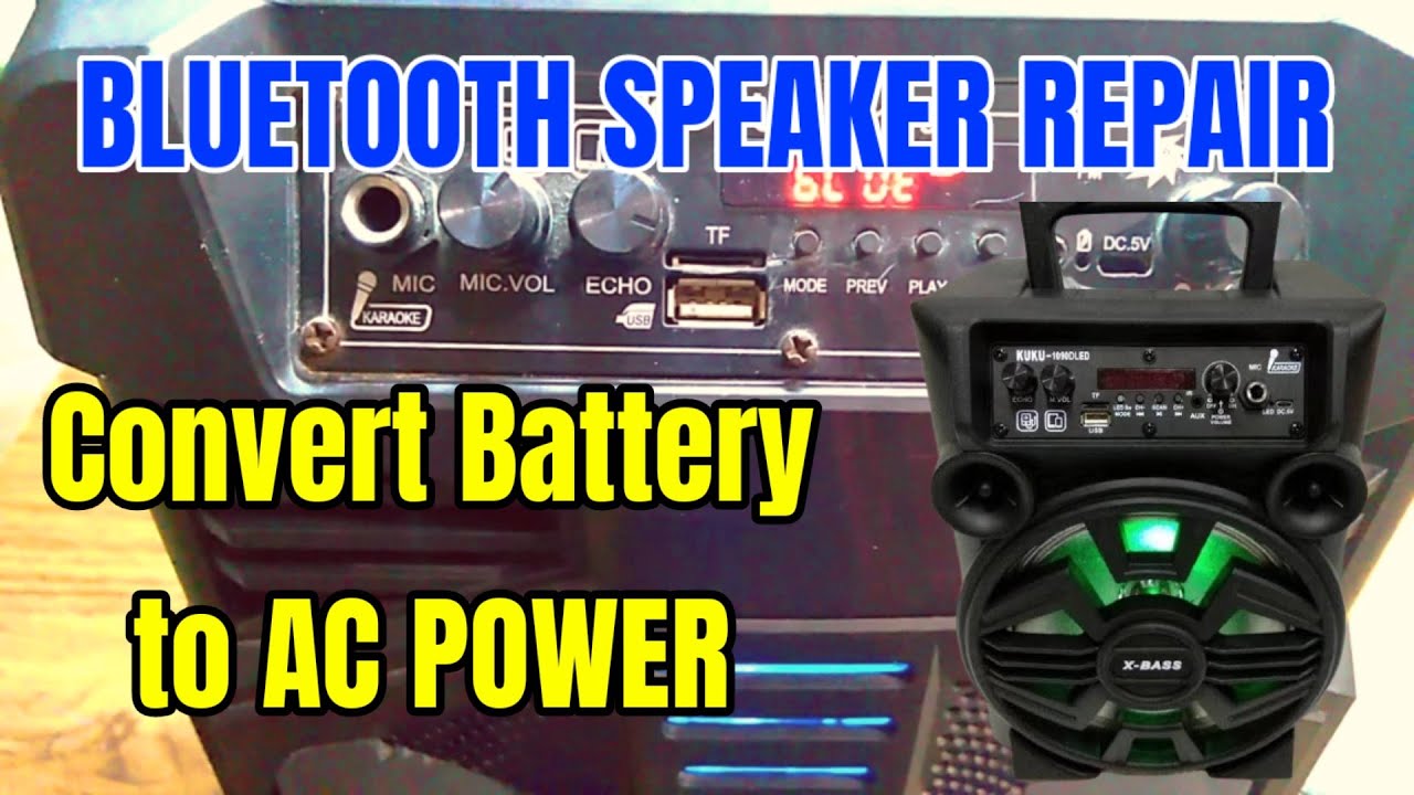 Bluetooth Speaker Repair : Convert Battery to AC Power