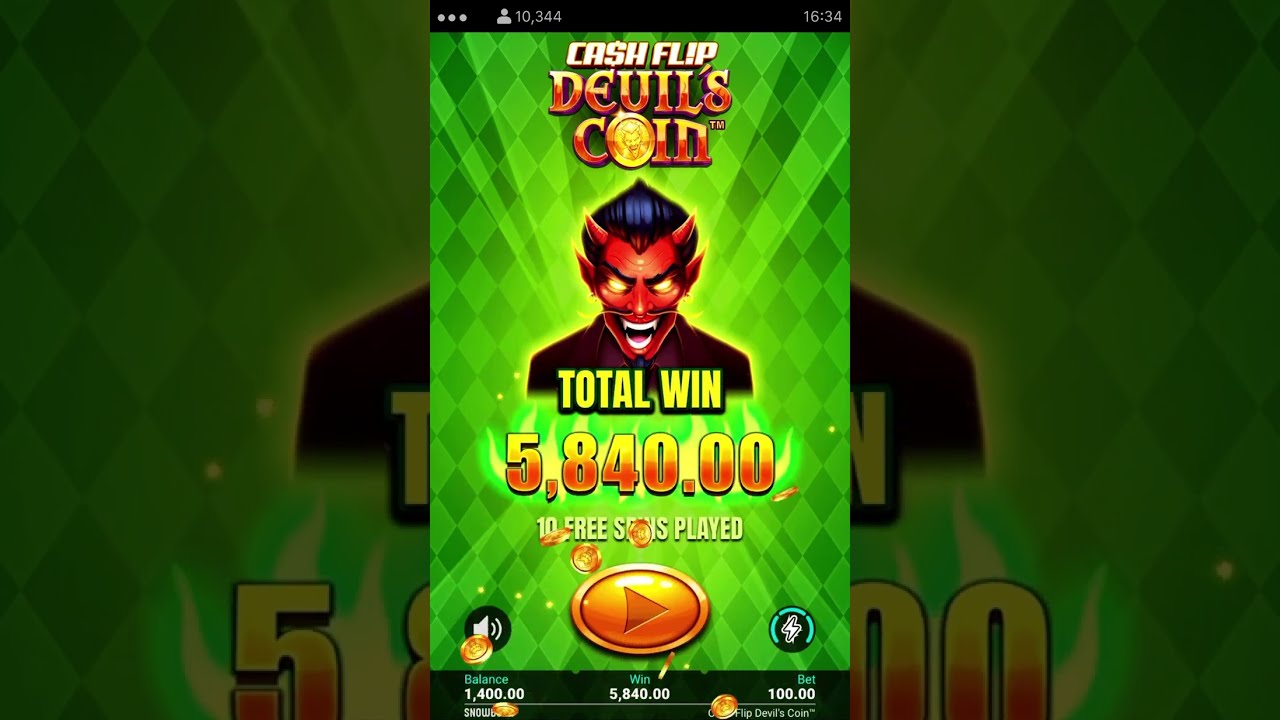 Big Win $5840 with max bet ($100) on CASH FLIP DEVIL&rsquo;S COIN