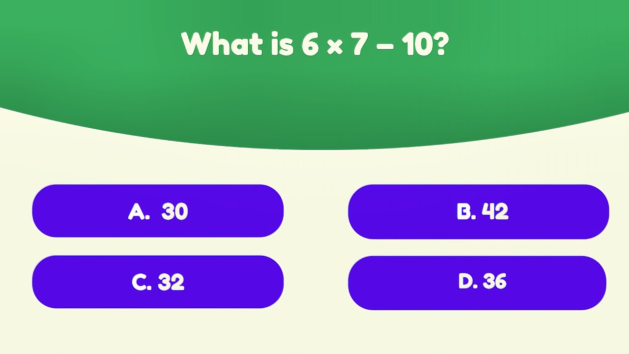 Can You Score 20/20? Math Quiz Challenge (Part1)