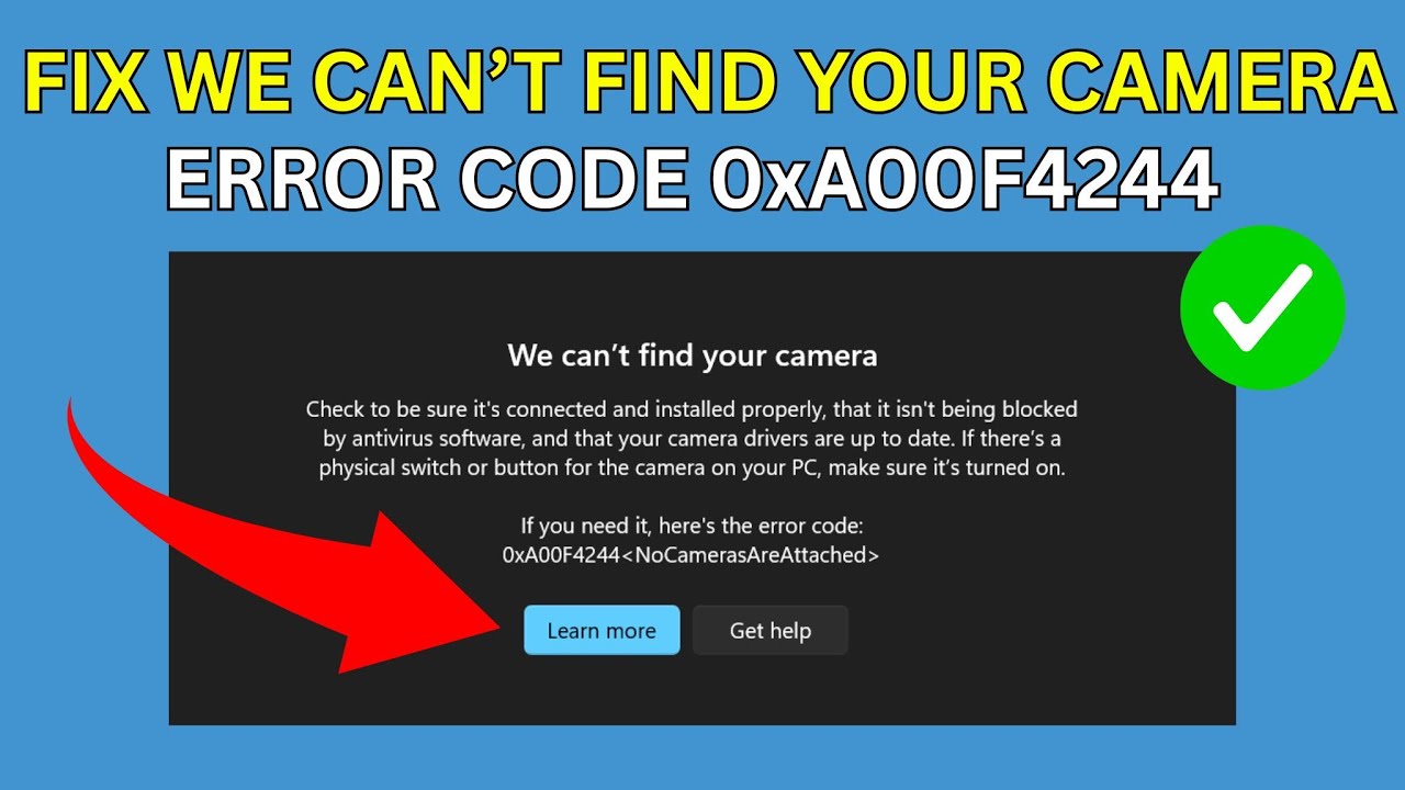 Fix - We Can't Find Your Camera ERROR CODE 0xA00F4244 in Windows 10/11
