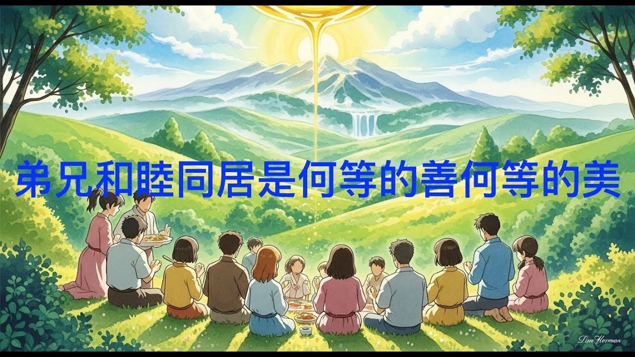 詩歌SS-4009【弟兄和睦同居是何等的善何等的美】詩篇133篇1-3節〖羊咩咩-Ai聖經經文詩歌工作室〗