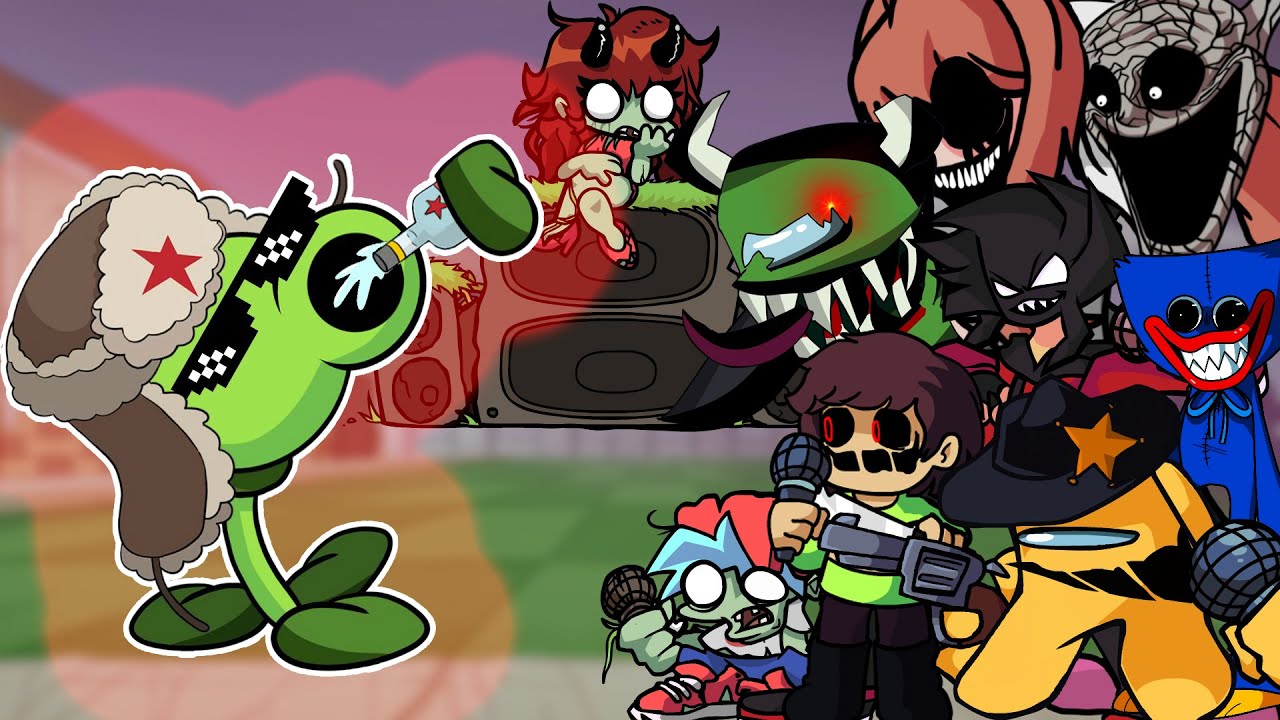 FNF Bloom N Brainz(Plants vs. Rappers) But Different Characters Sing It🎵 Everyone(FULL WEEK)