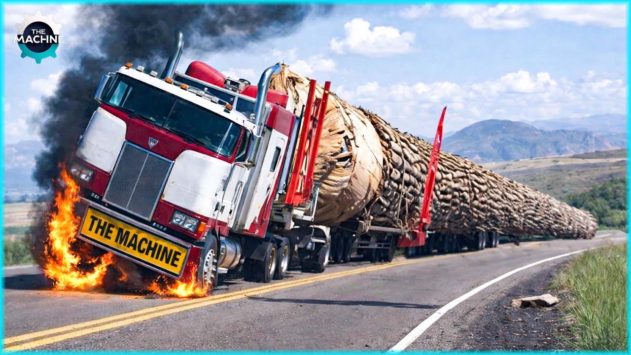 Dangerous Transport Wood & Extreme Dangerous Transport Truck Skill | Heavy Machinery