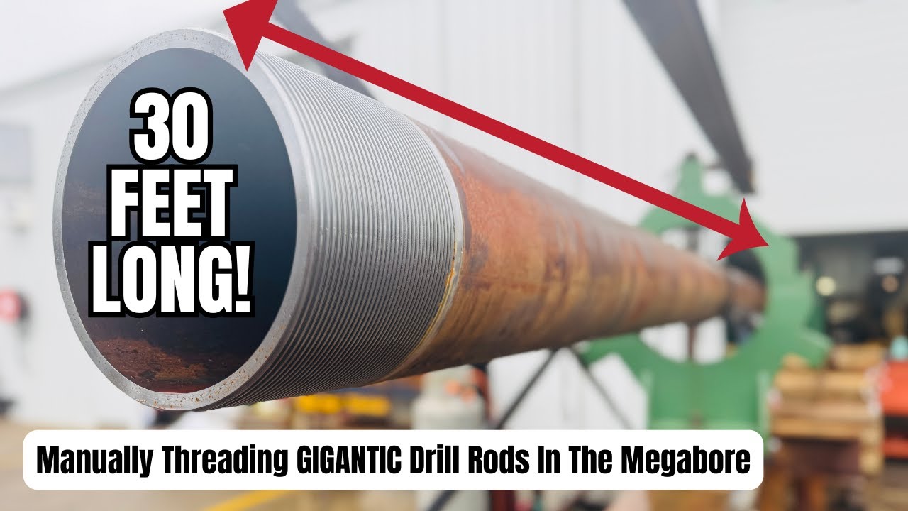Manually Threading a 30ft Drill Rod (It Weighs a TON!)