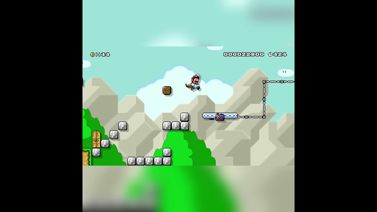 Автоматическое возвращение Марио от QAZ #shorts 🍄Super Mario Maker 1 ✹Wii U✹ Без комментариев #dvk