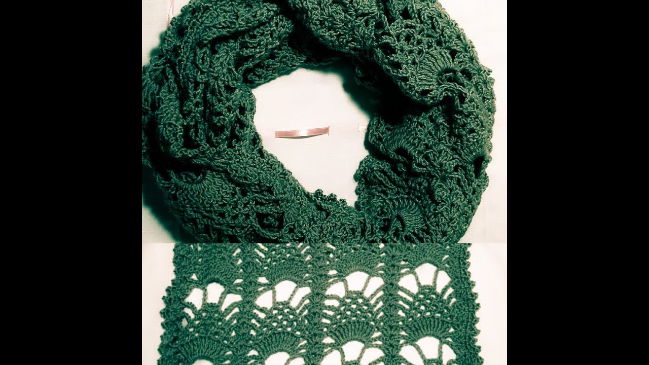 Crochet Snood point Ananas pas a pas