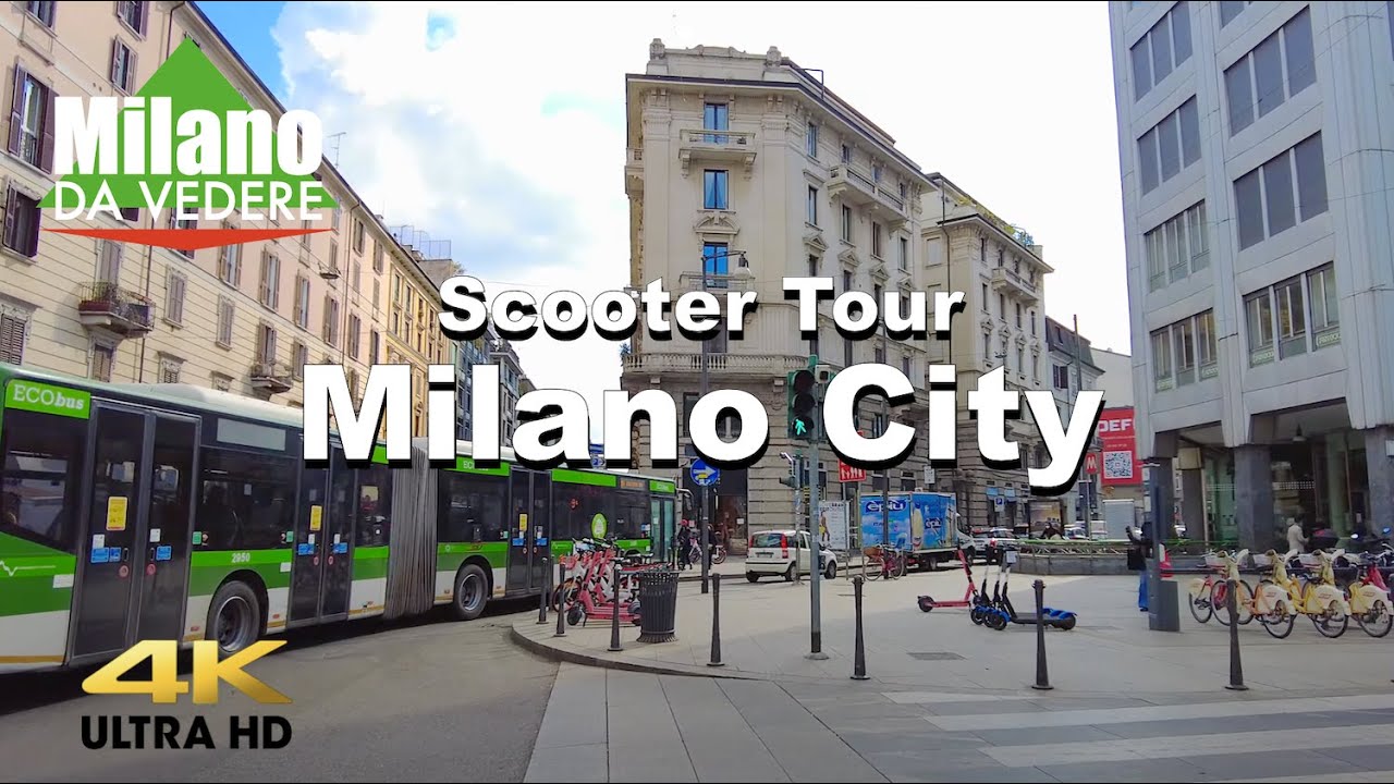 Milano Sightseeing City Tour | Un giro in città - 4K-UHD | Virtual Burning fats | 2021
