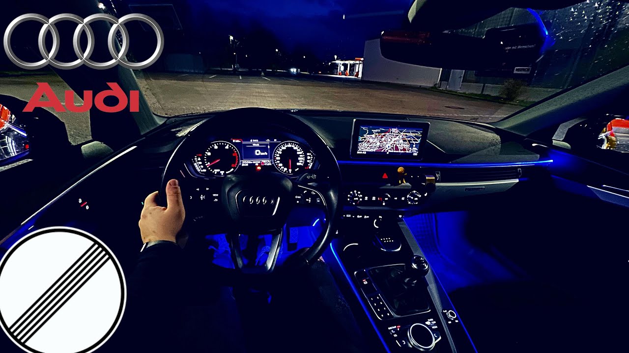 Audi A4 B9 2.0TDI Quattro(190HP)-Night Drive on German Autobahn POV|Ambient Lighting