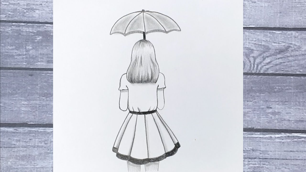 MÄDEL MIT REGENSCHIRM ZEICHNEN von Rizzo Chris