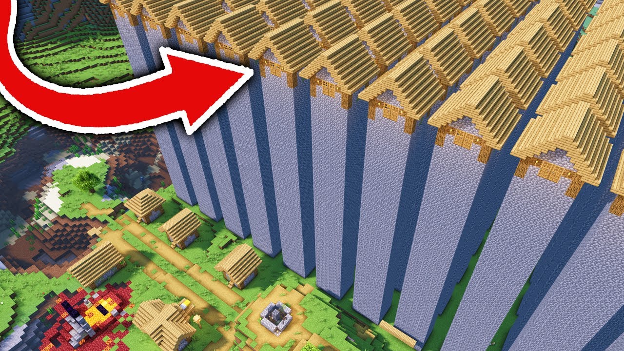 Encontramos una ALDEA BUGEADA con las CASAS MAS ALTAS de MINECRAFT 1.17! 😱