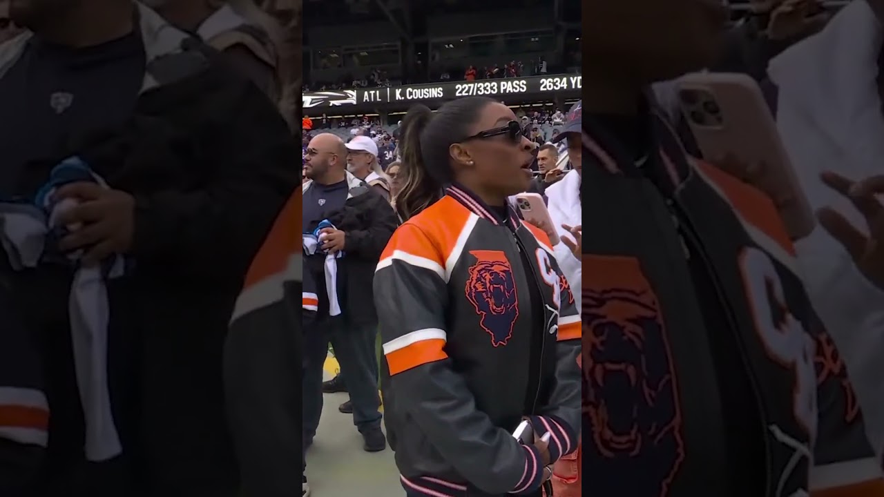 Simone Biles showed out at the Bears game 🔥 #NFL #bears #football