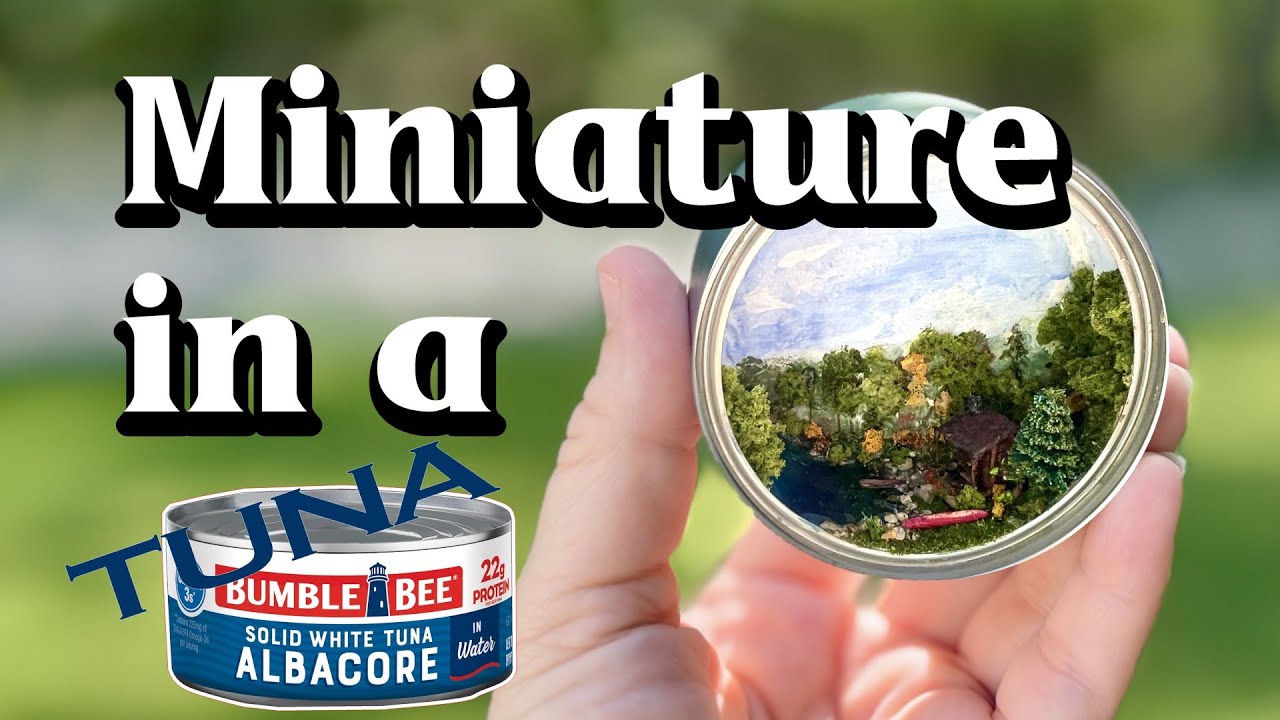 Miniature Cottage by the Lake in a Tuna Can