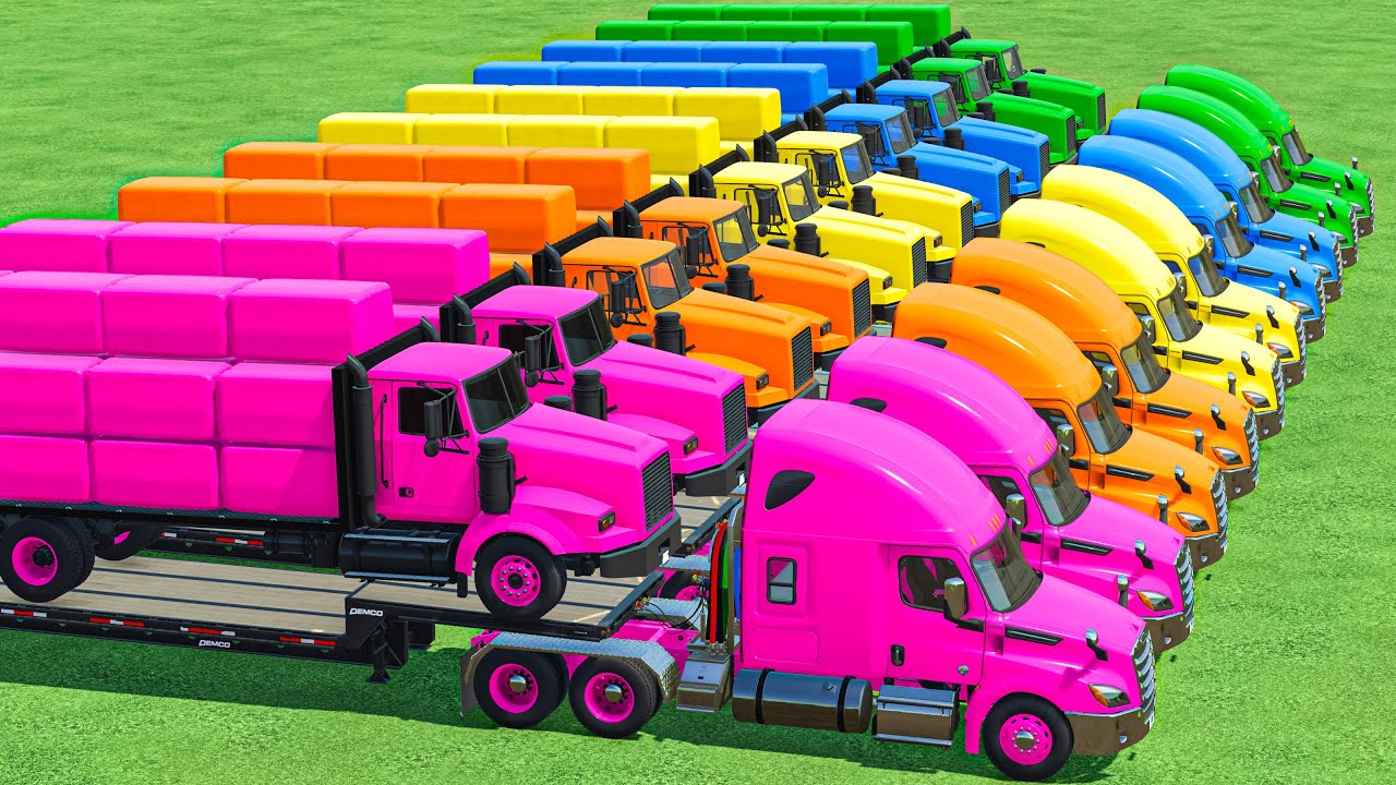 Transporting Big Trucks With Small Trucks & Bales In Fs22 | Farming Simulator 25