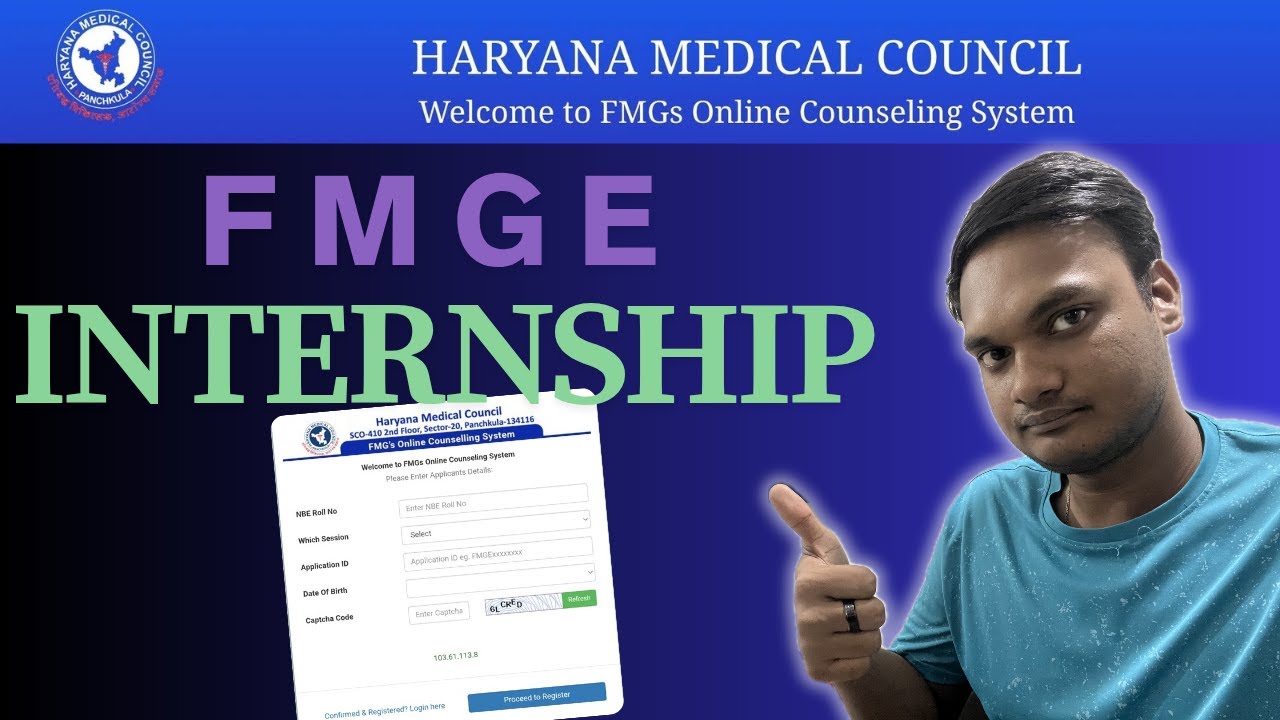 FMGE INTERNSHIP IN HARYANA | Process and Form Filling