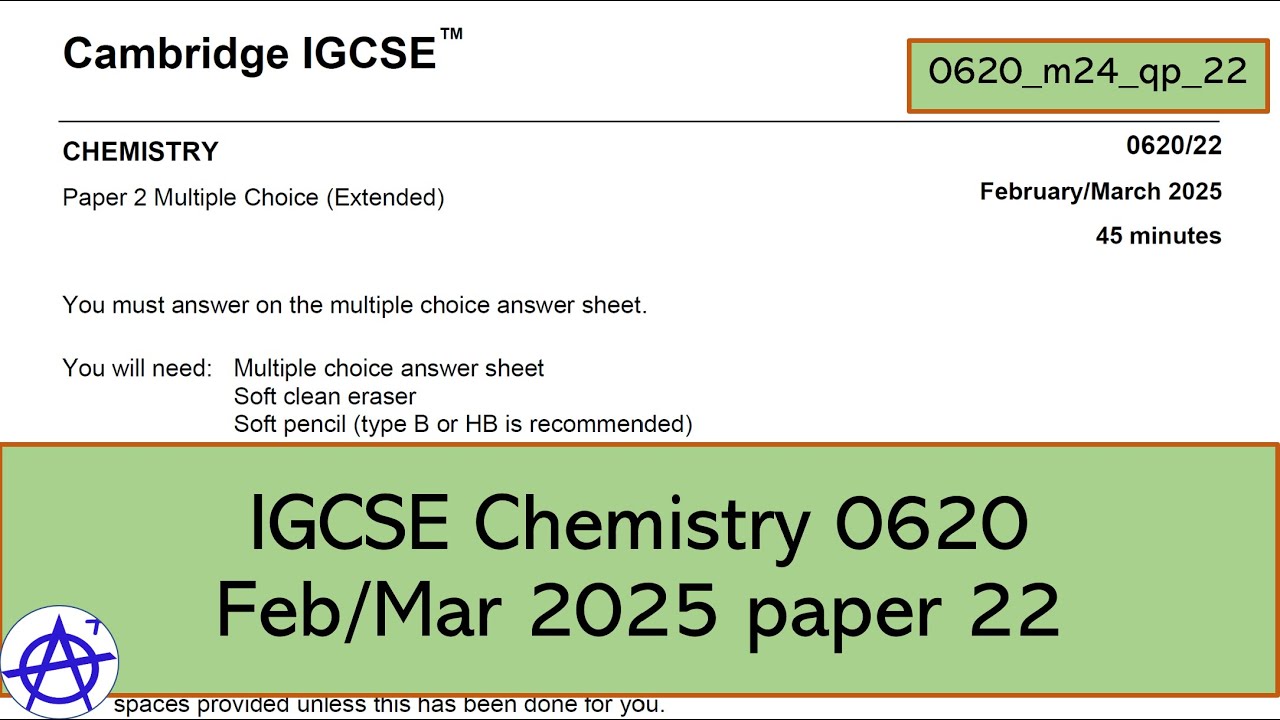 IGCSE Chemistry 0620 March 2025 paper 22