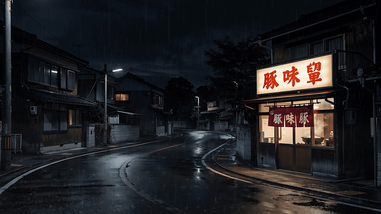 Somewhere in Japan It's 3AM 🌙 Rain Outside a Cozy Ramen Shop | Relaxing Lofi